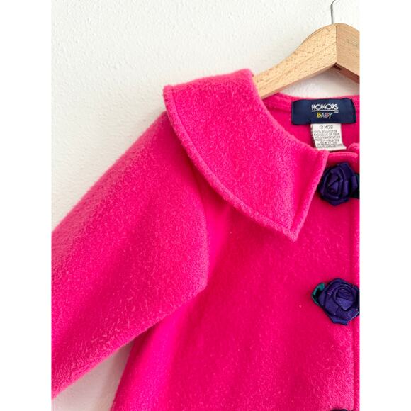 90’s/Y2K Baby Fleece Rosette Jacket 12 months - Picture 2 of 5